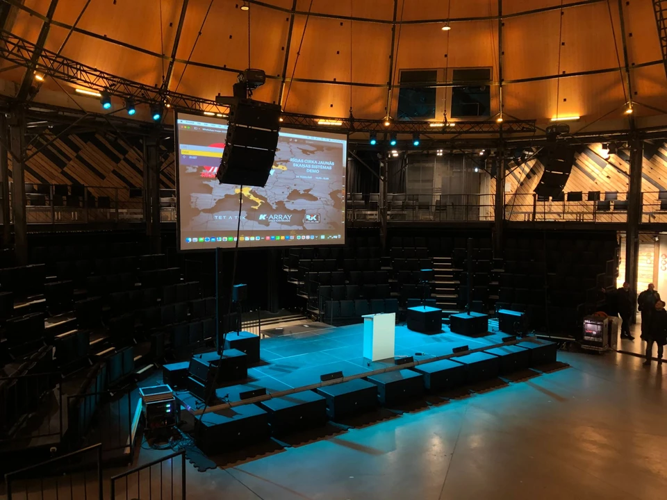 Circo de Riga com sistema K-array integrado a produções e experiências audiovisuais