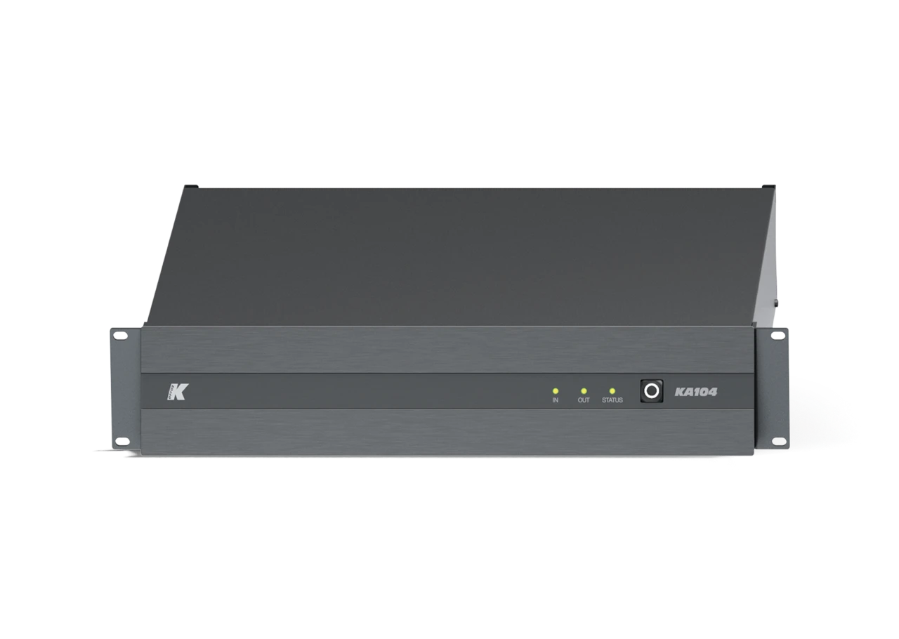 Amplificador e DSP K-array KA104 para projeto de áudio e vídeo da M.I. Automação
