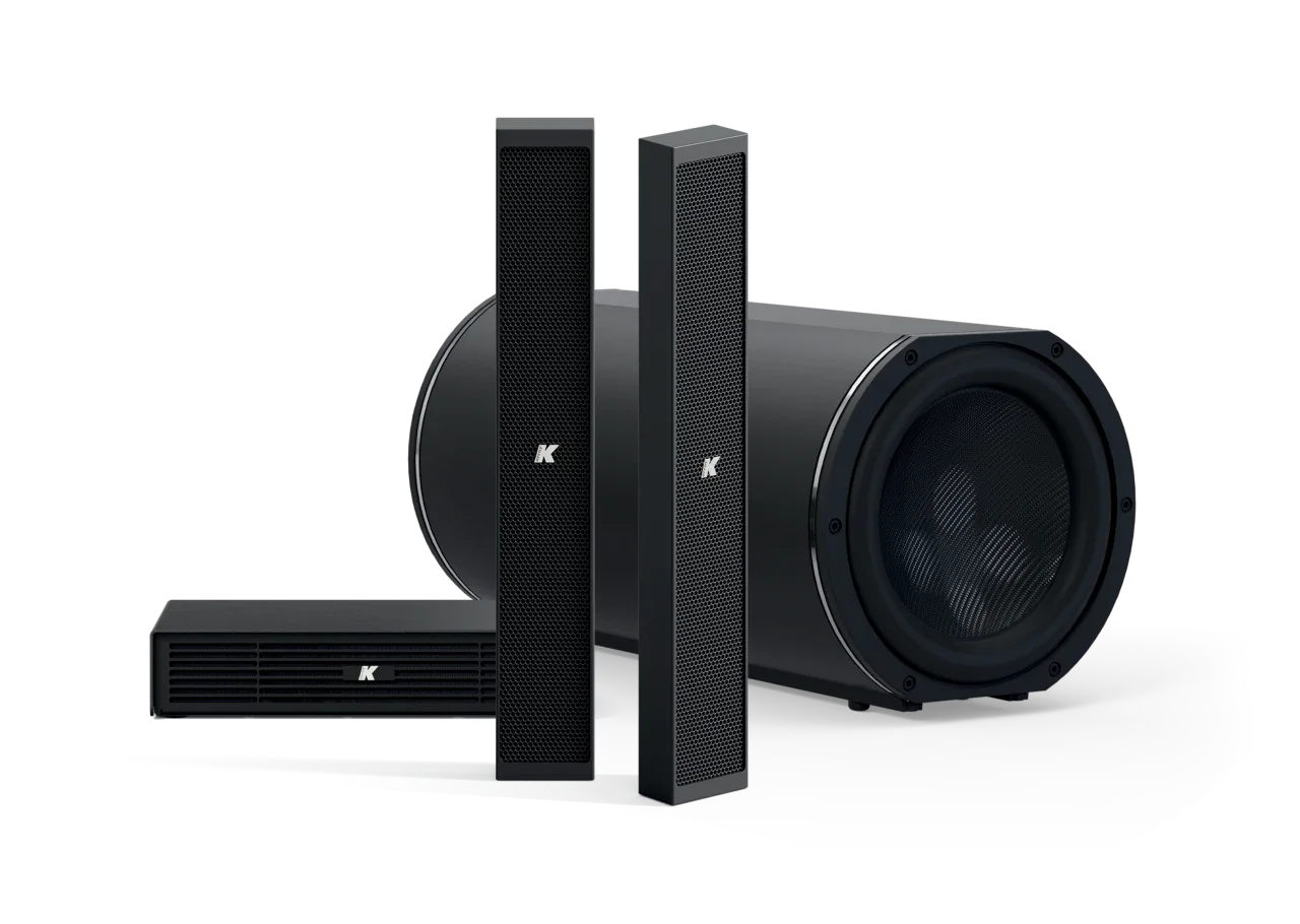 Sistema de áudio K-array Azimut KAMUT2V25 II com caixas Vyper, subwoofer e amplificador