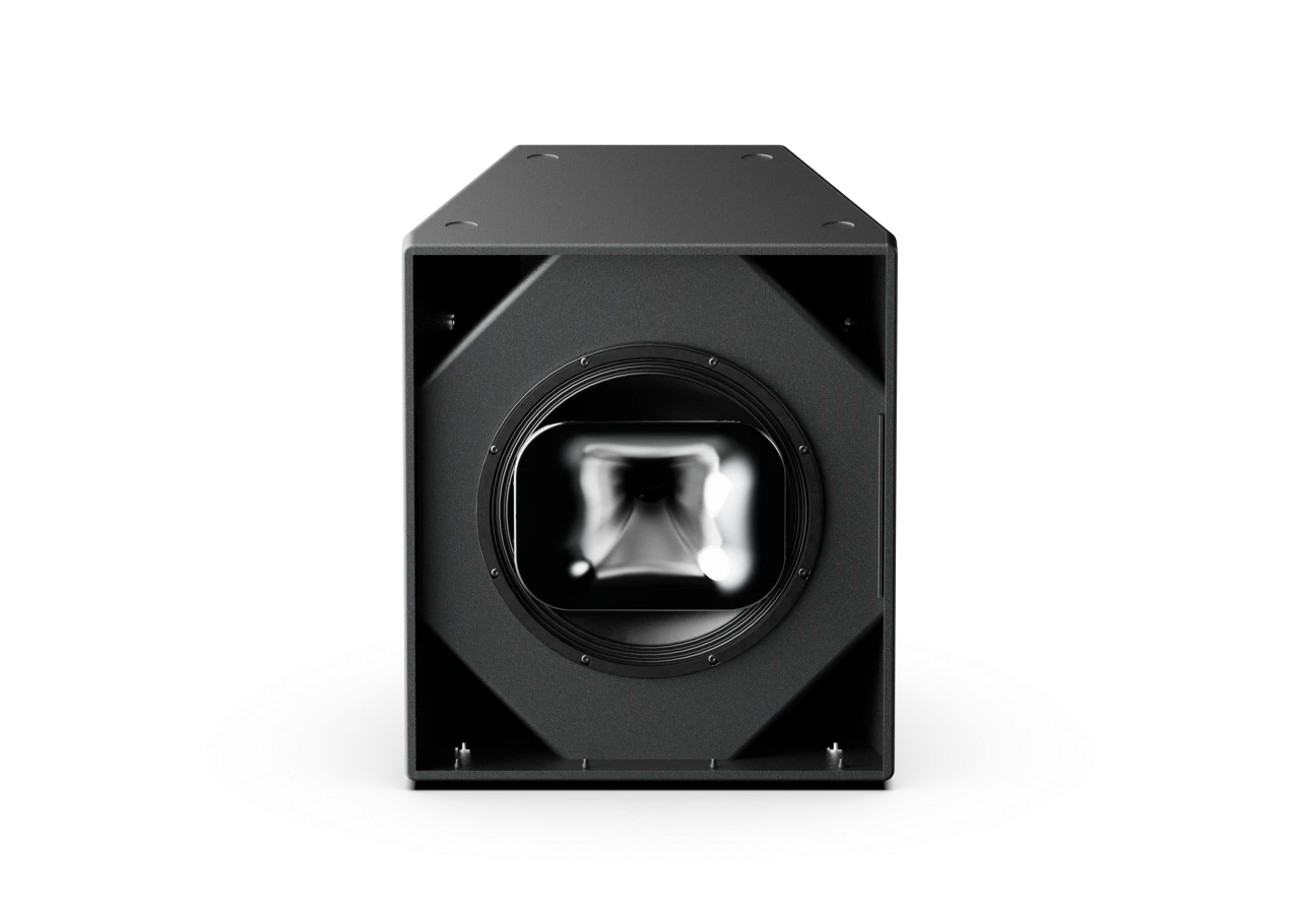 Caixa acústica K-array KXT18P para projeto de áudio e vídeo da M.I. Automação