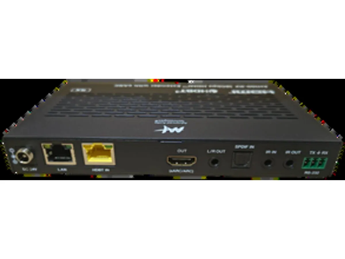 AAT EH100 TX/RX Extensor HDMI 4K com eARC apresentado em contexto de projeto integrado pela M.I. Automação
