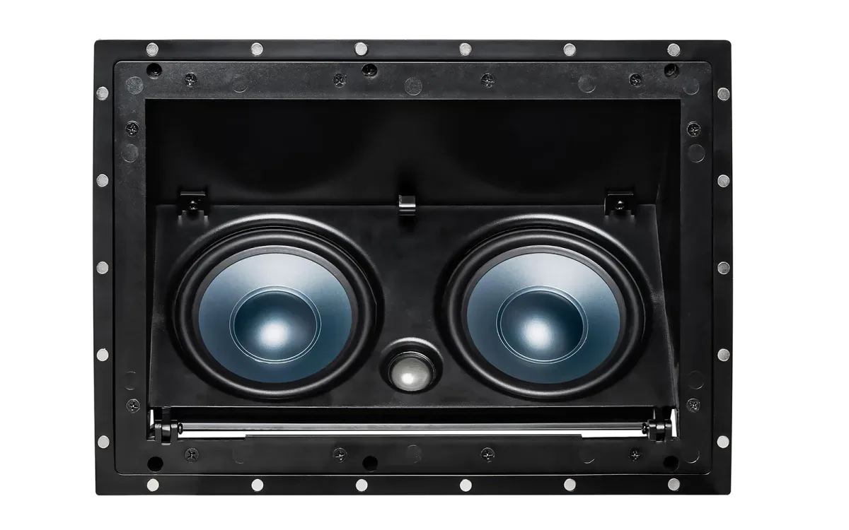 AAT LCR-A100 G2 Caixa de Embutir Home Theater apresentado em contexto de projeto integrado pela M.I. Automação