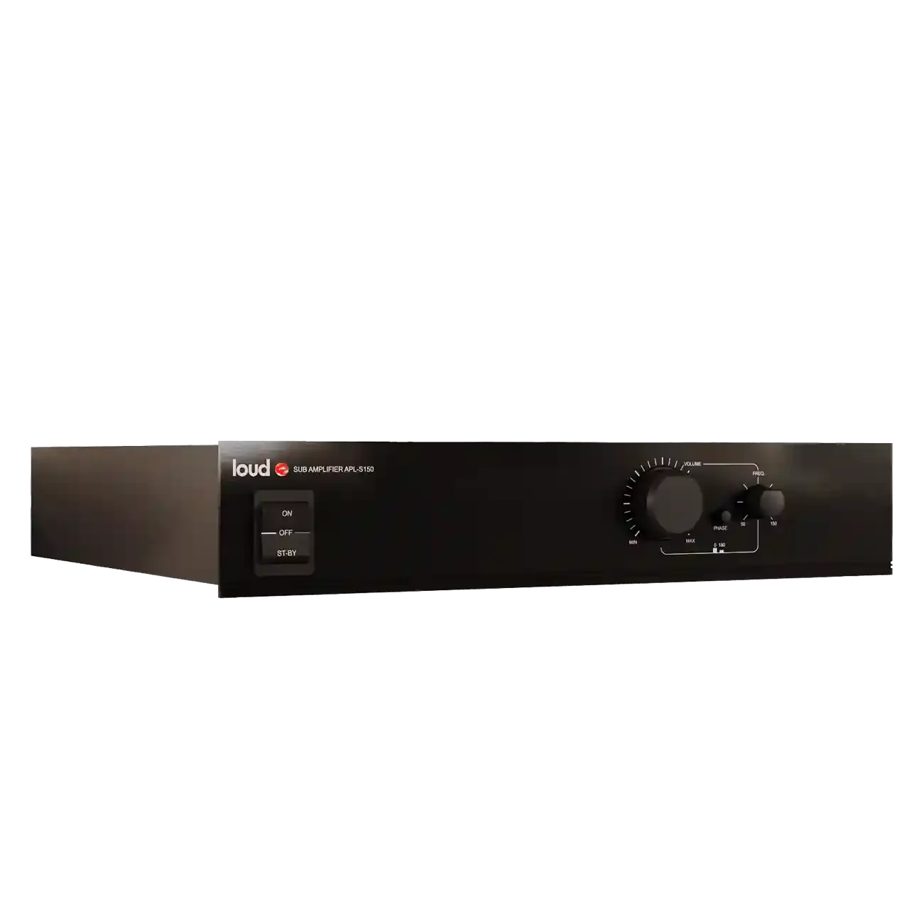 Amplificador Subwoofer Teto Loud Áudio APL S150 apresentado em contexto de projeto integrado pela M.I. Automação