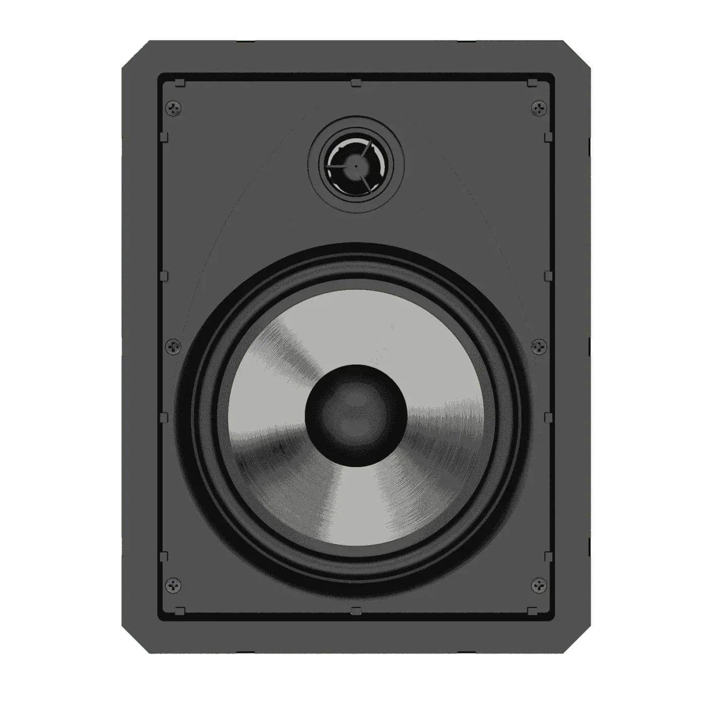 Caixas de Som Loud Áudio LR6 BL Passiva Plana Borderless apresentado em contexto de projeto integrado pela M.I. Automação