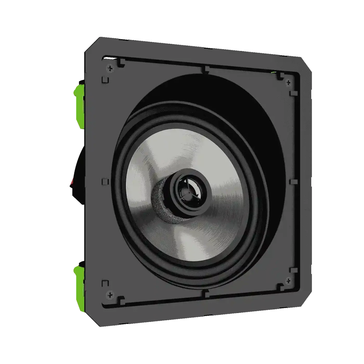 Caixas de Som Loud Áudio SL8 BL Quadrada Ângulo Borderless apresentado em contexto de projeto integrado pela M.I. Automação