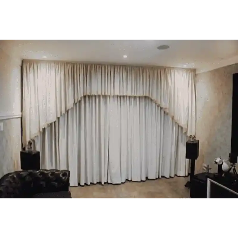 Cortina Home Theater apresentado em contexto de projeto integrado pela M.I. Automação