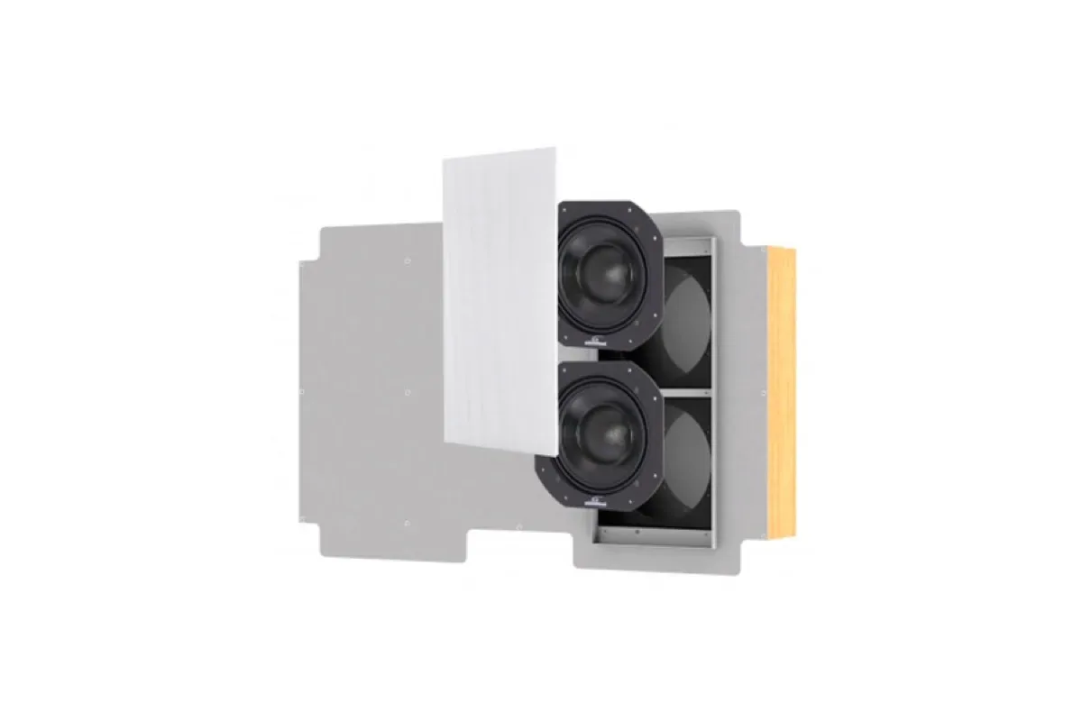 Garvan WR216 Subwoofer de Embutir Duplo apresentado em contexto de projeto integrado pela M.I. Automação