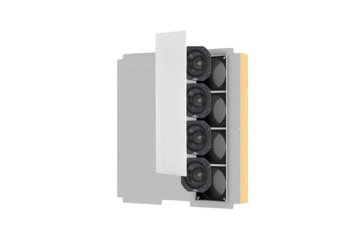 Garvan WR416 Subwoofer de Embutir Quadruplo apresentado em contexto de projeto integrado pela M.I. Automação