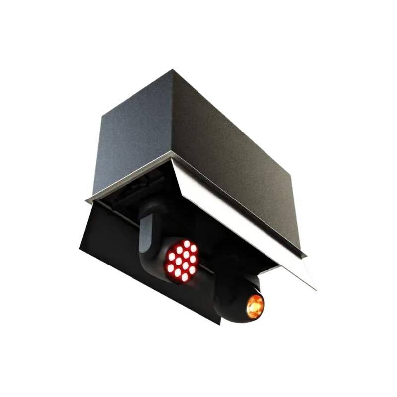 Lift para canhão de luz apresentado em contexto de projeto integrado pela M.I. Automação