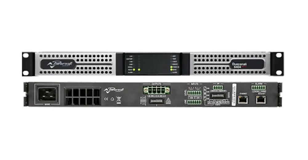 Powersoft Duecanali 804 DSP+D Amplificador de 2 Canais para Som Ambiente apresentado em contexto de projeto integrado pela M.I. Automação
