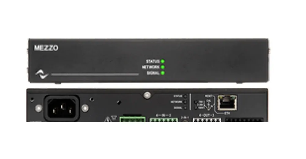Powersoft Mezzo 324 A Plus Amplificador Compacto de 4 Canais para Som Ambiente apresentado em contexto de projeto integrado pela M.I. Automação