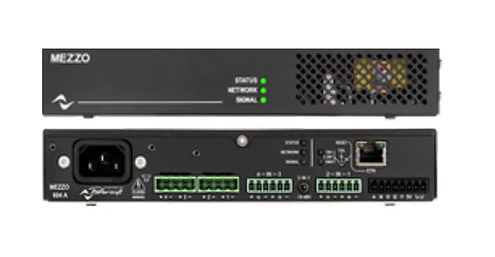 Powersoft Mezzo 602 A Plus Amplificador Compacto de 2 Canais para Som Ambiente apresentado em contexto de projeto integrado pela M.I. Automação