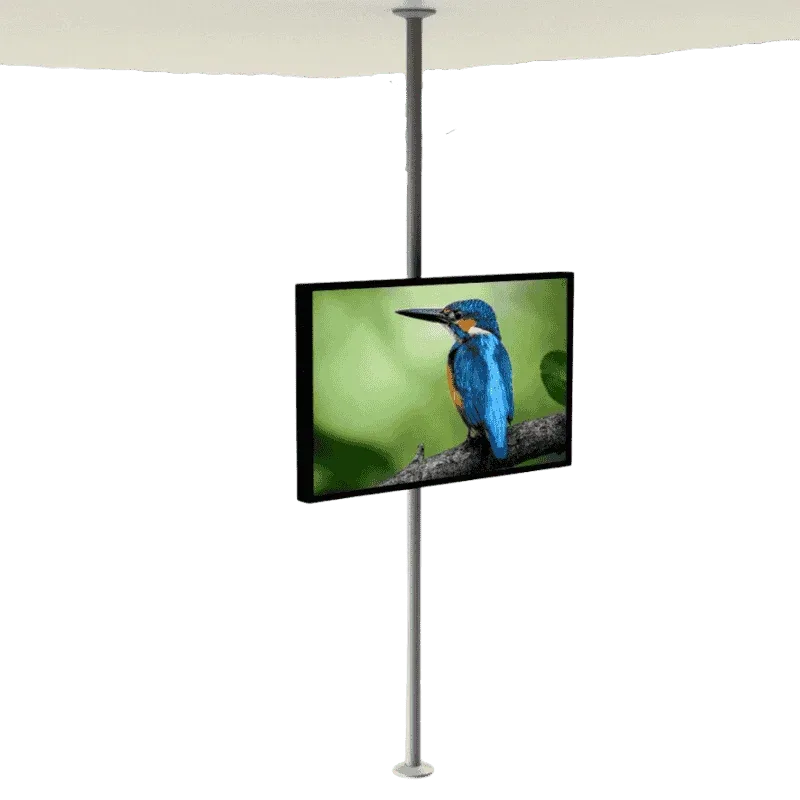 Suporte Piso Teto para TV apresentado em contexto de projeto integrado pela M.I. Automação