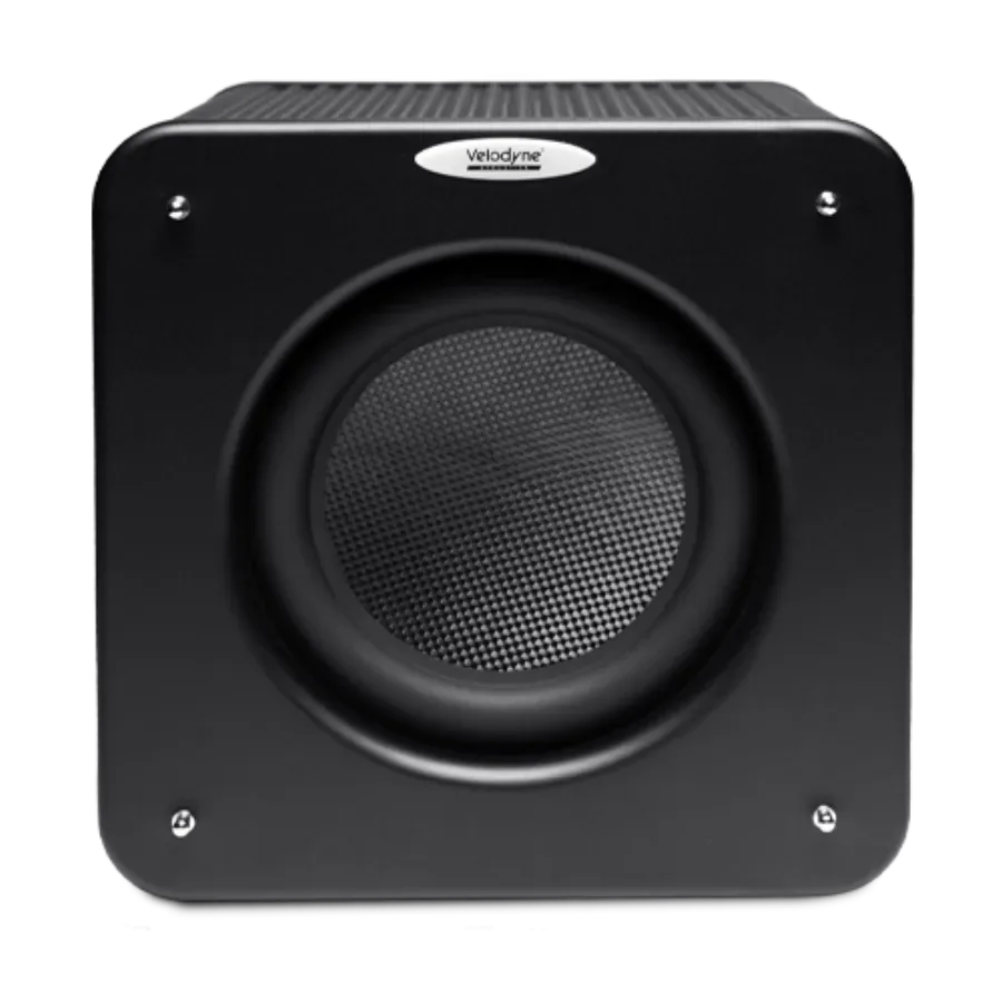 Velodyne MicroVee X Subwoofer Compacto apresentado em contexto de projeto integrado pela M.I. Automação